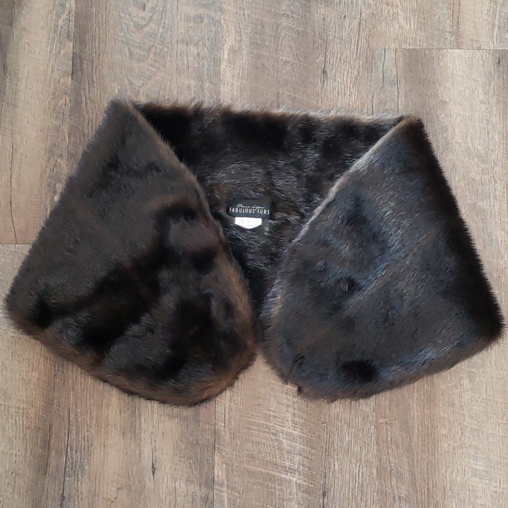 Faux fur shawl- Sable- size large/xl